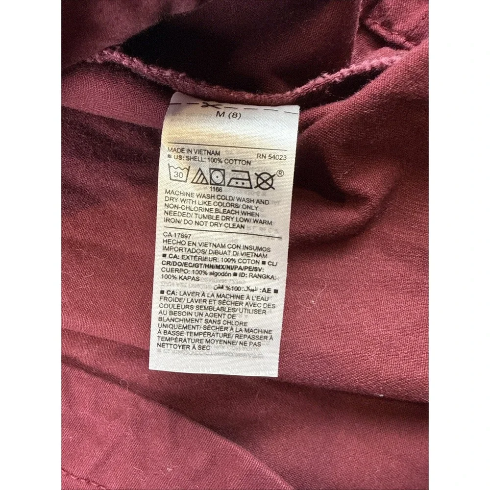 Old‎ Navy Hooded Scout Jacket Full Zip Snap Buttons Pockets Maroon Girls M (8)